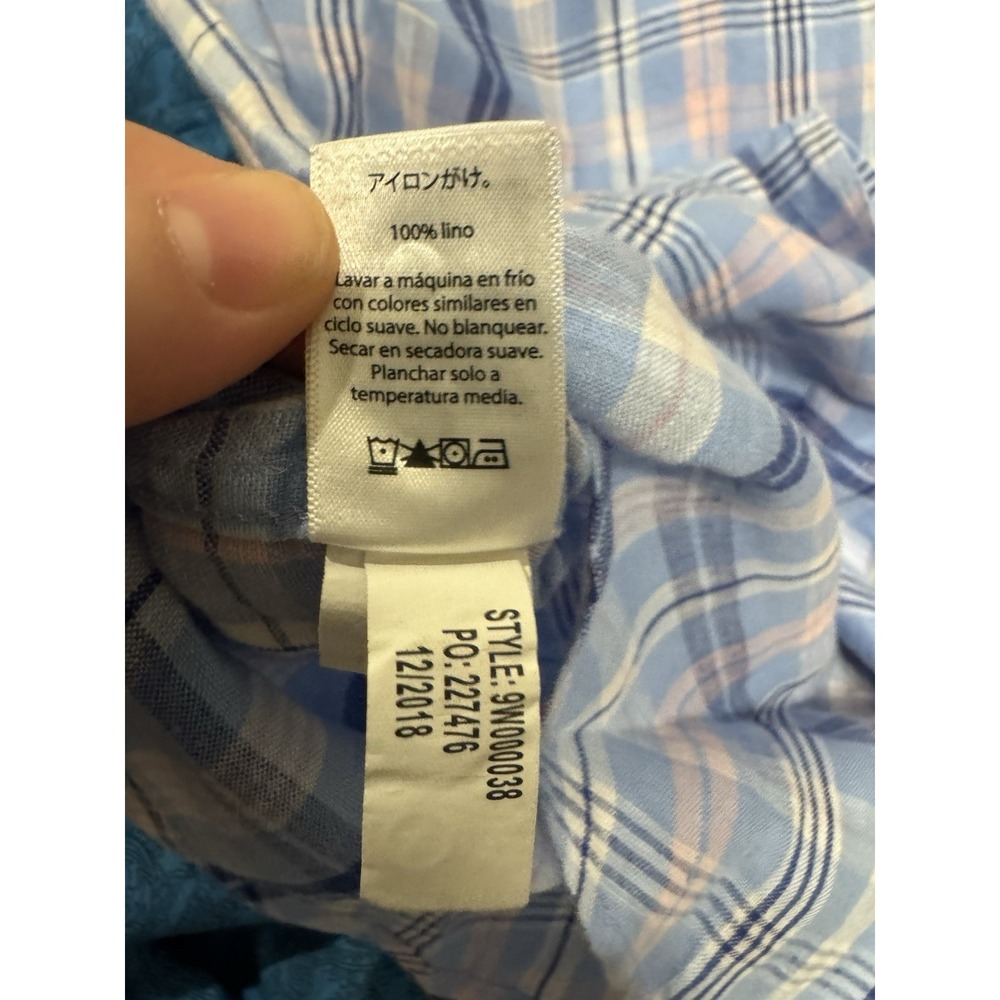 Vineyard Vines Classic Fit Tucker Shirt Mens 3XB Button Down 100% Linen Blue - Picture 8 of 8